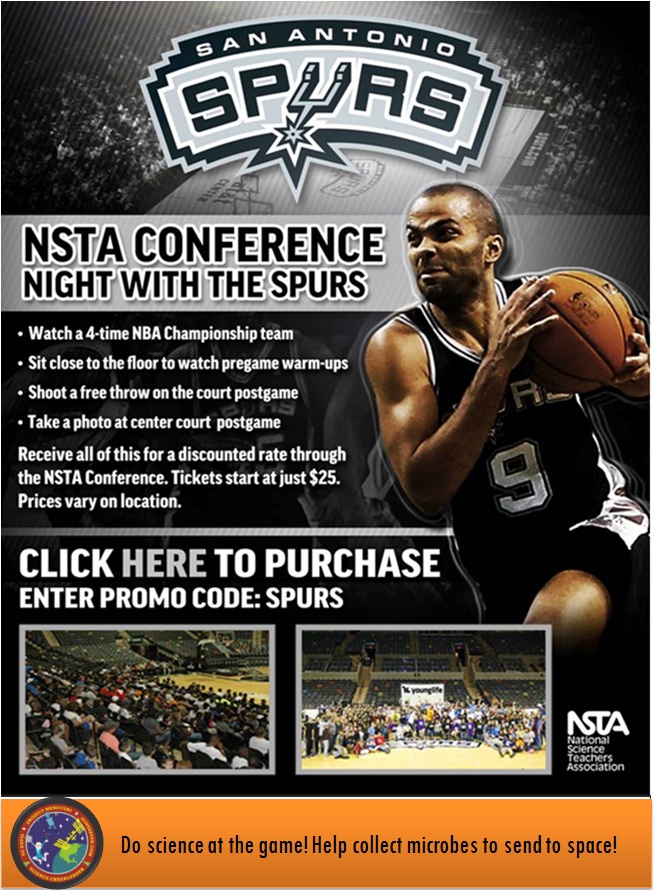 We're taking citizen science to the National Science Teachers Association, then the San Antonio Spurs game…then space!