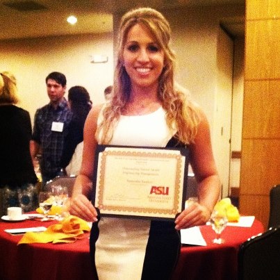 Samantha: Arizona Cardinals cheerleader, ASU 2013 "Outstanding Senior, Engineering Management"