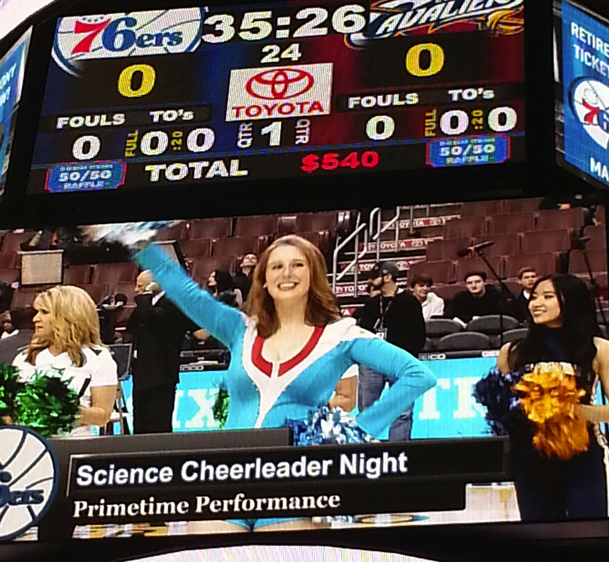 Science Cheerleader Night at the Philadelphia 76ers game